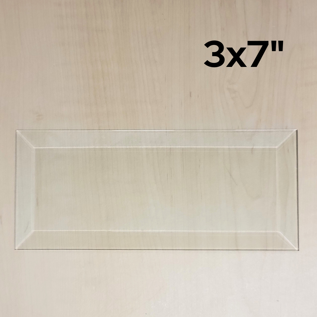 3" x 7" Clear Bevel Rectangle (3 inch x 7 inch) | 5 or 10 Pack